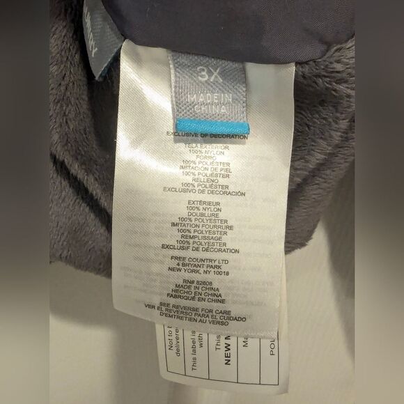 Free Country navy blue fleece lightweight puffer jacket full Plus Size 3X warm - Picture 5 of 8